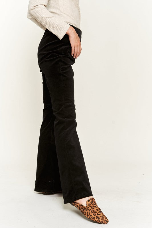 Black Corduroy Flare Pants