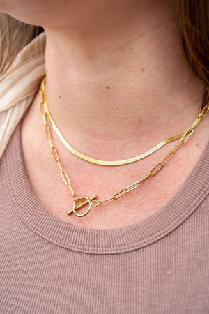 
            
                Load image into Gallery viewer, Gold Herringbone Chain - 16in
            
        