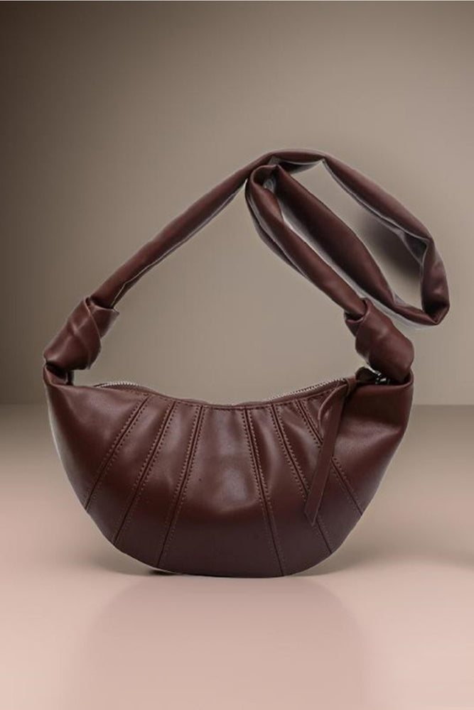 Vegan Leather Croissant Crossbody Bag