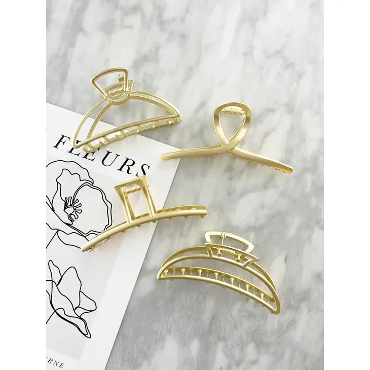 Matte Gold Claw Clips - Pretty and All